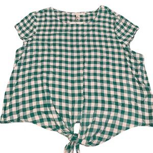 BeachLunchLounge • Front Tie Gingham Top • XL NWT